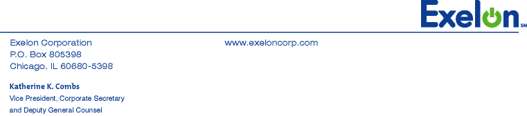 (EXELON LETTERHEAD)